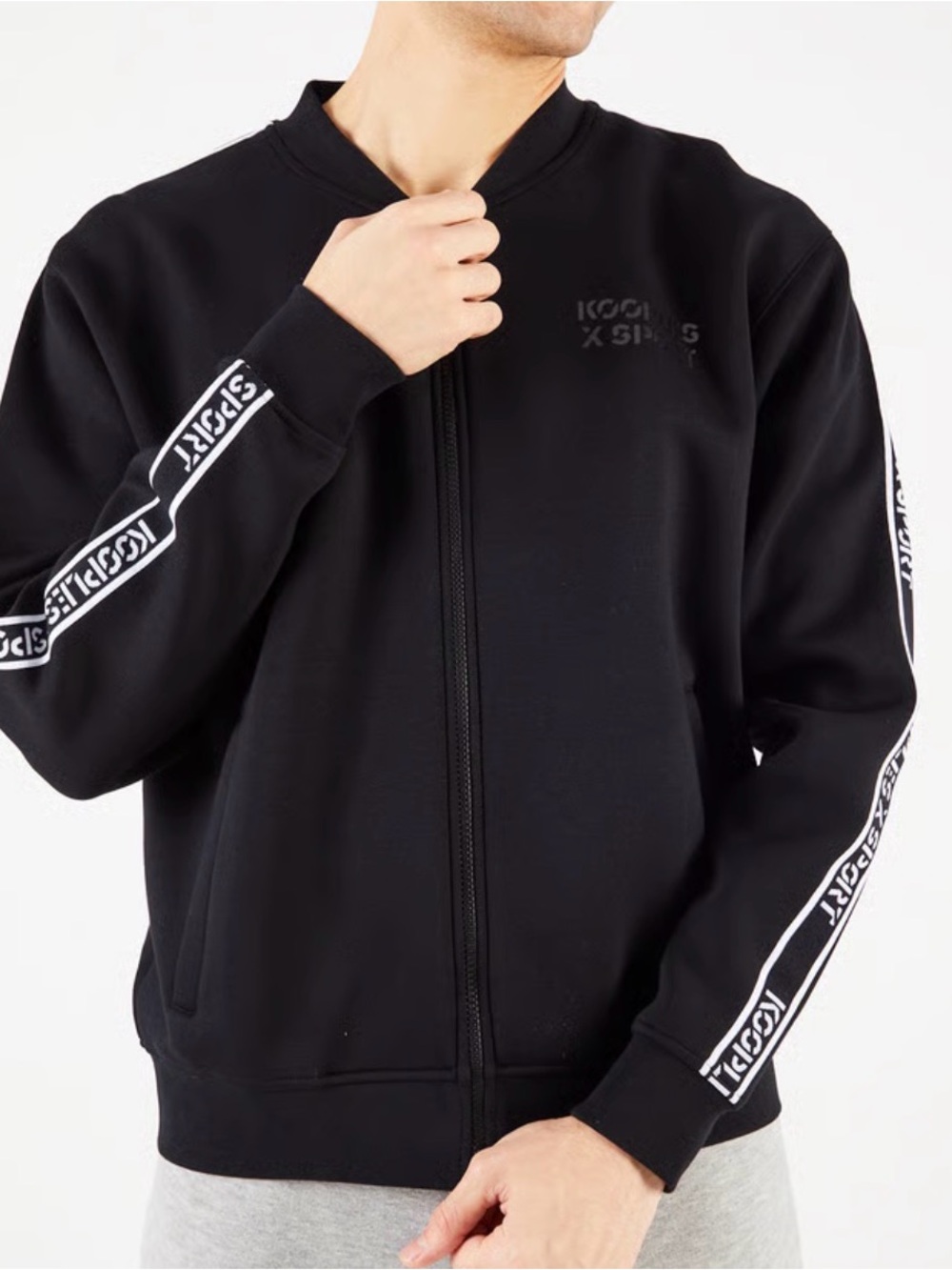 KOOPLES x SPORT black zip bomber track jacket